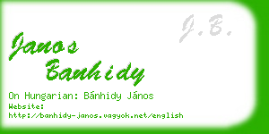 janos banhidy business card